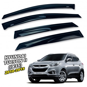 Дефлекторы окон Hyundai Tucson II 2010-2015 IX35 накладные (DEFL) Q2